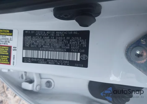 2020 Toyota Camry Le from USA, damaged, VIN 4T1C11AK8LU995426